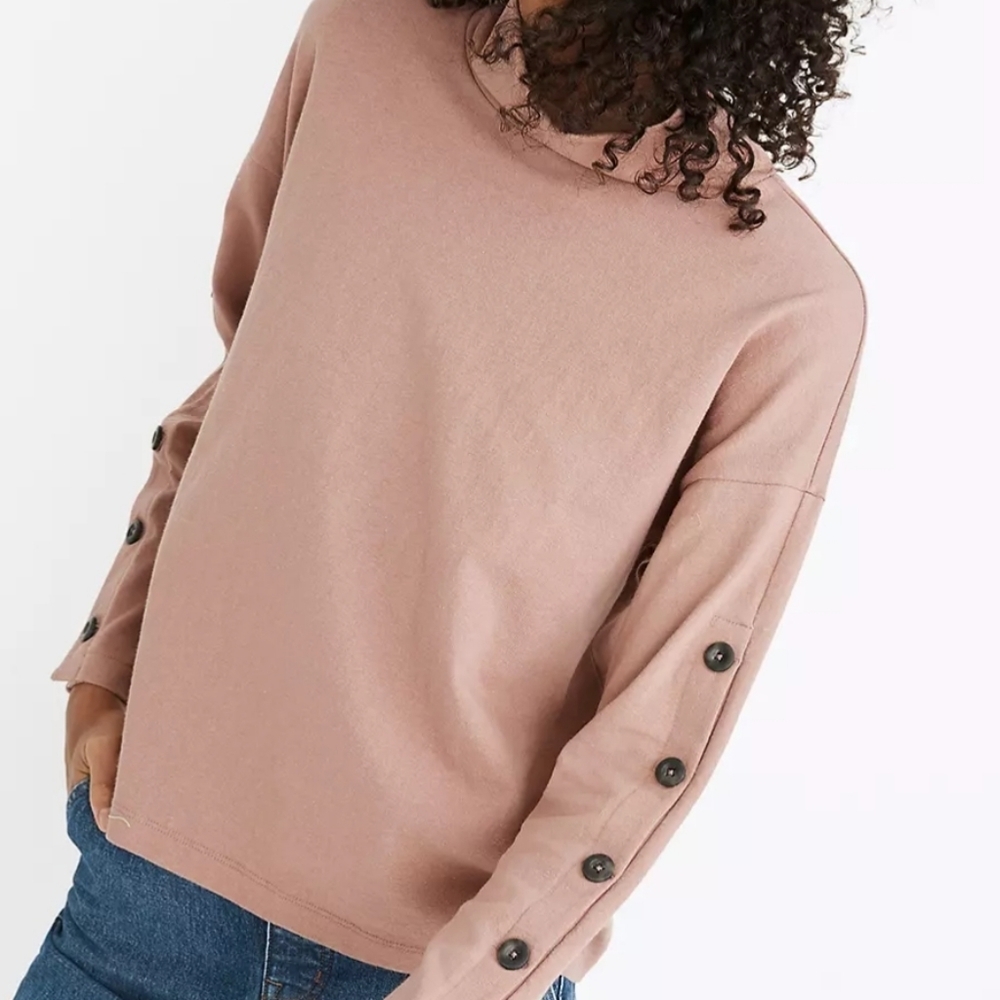 Madewell button sleeve turtleneck pullover sweater sz XXS
